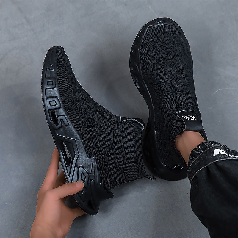 Damen Komfortable Strick-Sneaker mit hohem Schaft und flexiblem Design R&B
