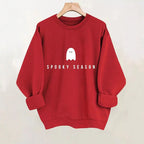 Damen Sweatshirt mit lässigem Gruselmotiv und weichem Innenfleece