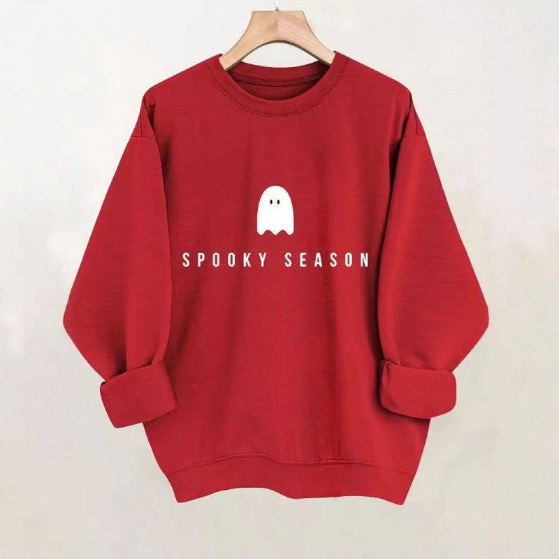 Damen Sweatshirt mit lässigem Gruselmotiv und weichem Innenfleece