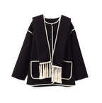 Damen Fransenjacke mit eleganter Saumverzierung R&B