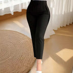 Damen elegante Anzughose mit hohen Bund und schmalem Bein EB