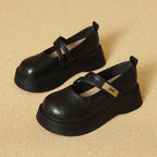 Damen komfortable Plateau-Mary Jane Schuhe mit modischen Riemchen R&B
