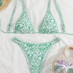 Damen Triangel-Bikini-Set mit lR&Bhaftem Strandmotiv R&B