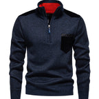 Herren Pullover mit halbhohem Kragen und modischen Akzenten R&B