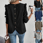 Damen Elegante Bluse mit Rüschendetails und Rundhalsausschnitt R&B