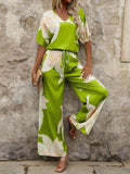Damen Luftiges Zweiteiliges Set mit floralem Design und weitem Schnitt R&B