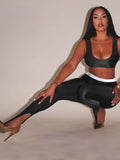 Damen Leggings mit stilvollen Cut-Outs und elastischem Komfortbund