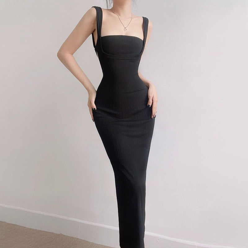 Damen Elegantes Midikleid mit gerafftem Oberteil und markantem Rechtecksausschnitt R&B