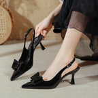 Damen Slingback-Pumps mit glamourösem Schleifendesign
