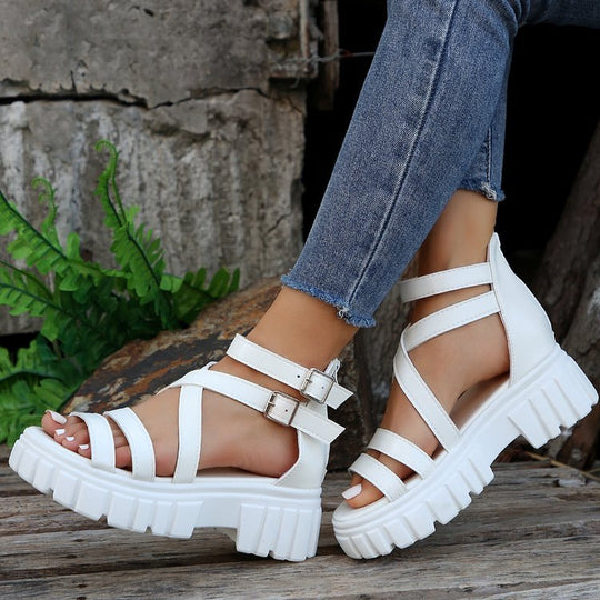Damen Chunky Sandalen mit verstellbaren Riemen und rutschfester Sohle R&B