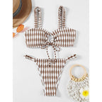 Damen Triangel-Bikini mit modischem Wickel-Design und verstellbaren Trägern R&B