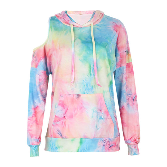 Damen Kapuzenpullover mit ausgeschnittenem Schulterdesign R&B