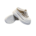 Damen Slip-On Sneakers mit hohem Plateau und atmungsaktiver Mesh-Oberfläche