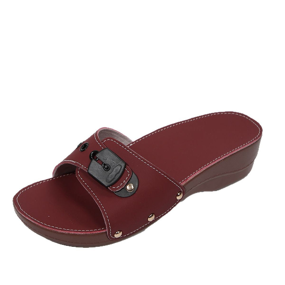 Damen Bequeme Pantoletten mit modischem Riemen und ergonomischer Sohle R&B