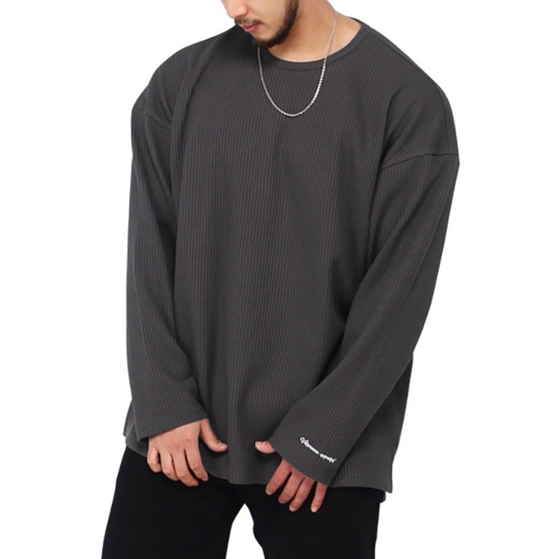 Herren Langarmshirt mit strukturiertem Rippenmuster und modernem Schnitt R&B