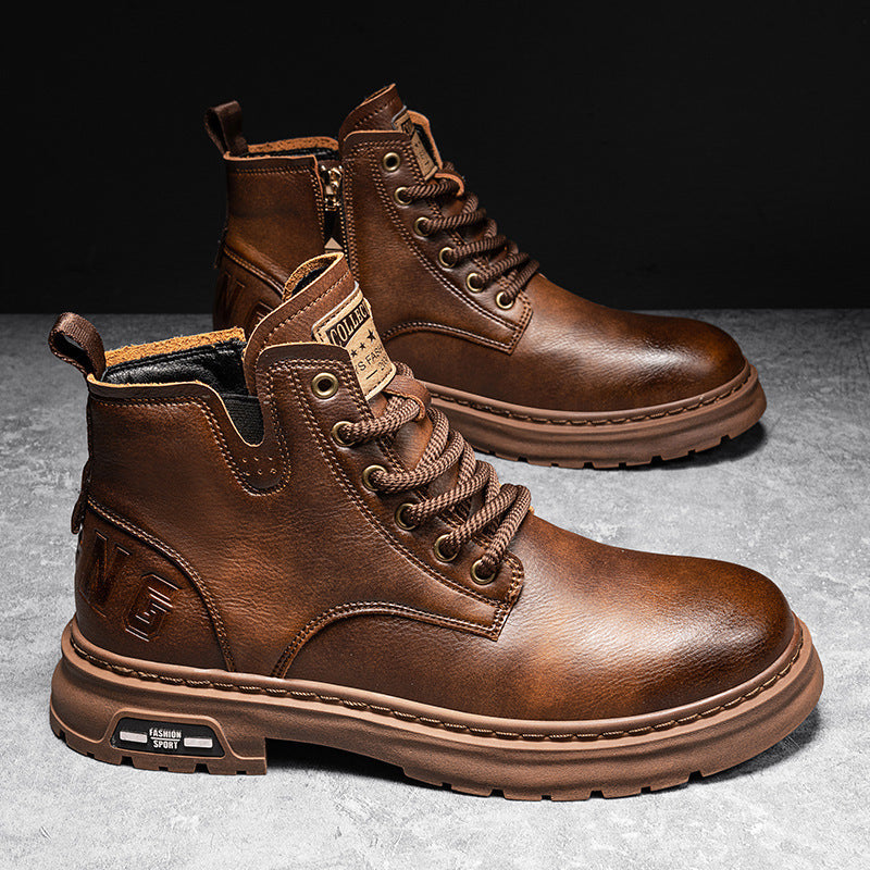 Herren robuste Lederstiefel R&B
