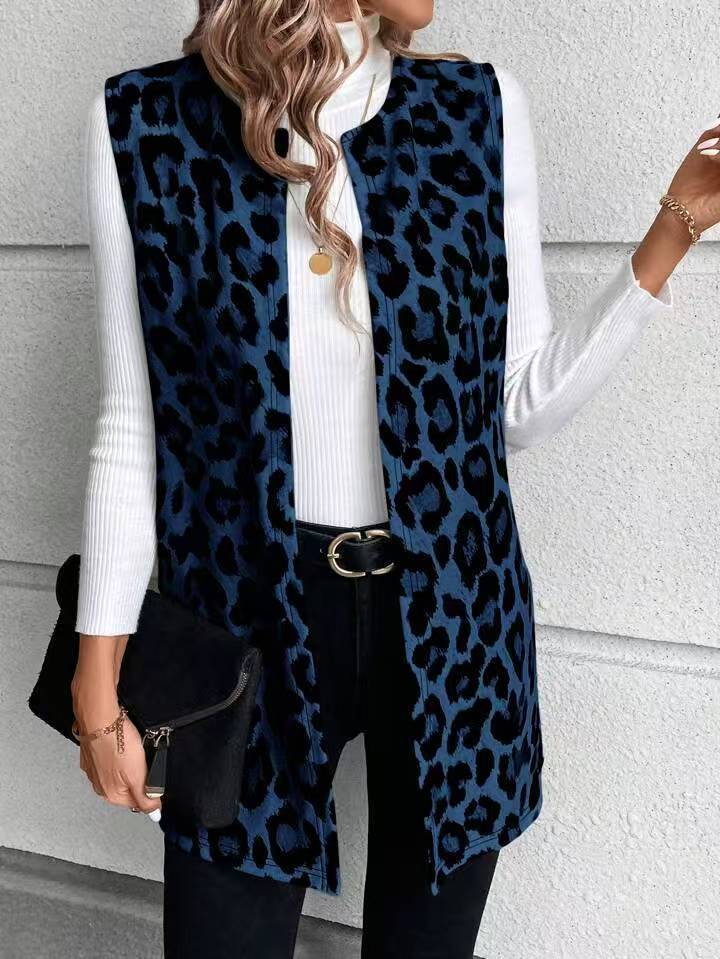 Damen Mode Weste mit Leopardenmuster R&B