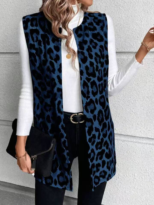 Damen Mode Weste mit Leopardenmuster R&B