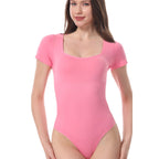 Damen Sportlicher Body mit kurzem Arm und innovativem Rippdesign R&B