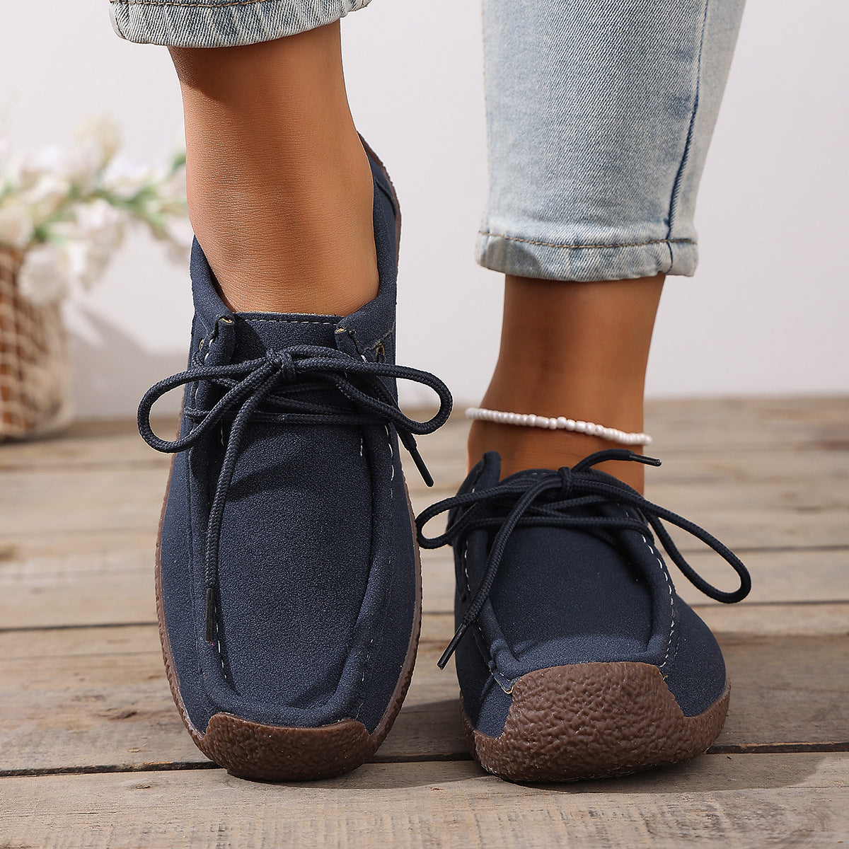 Damen Freizeit-Schuhe im lässigen Slipper-Stil mit bequemer Sohle R&B