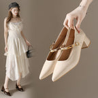 Damen elegante Lederpumps mit Blockabsatz R&B