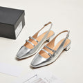 Damen Slingback-Pumps mit modischen Schnallen und elegantem Blockabsatz