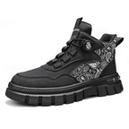 Damen Hochwertige High-Top Sneakers mit Paisleymuster und praktischen Schnellschnürsystem R&B