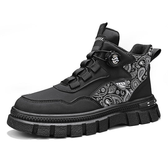 Damen Hochwertige High-Top Sneakers mit Paisleymuster und praktischen Schnellschnürsystem R&B
