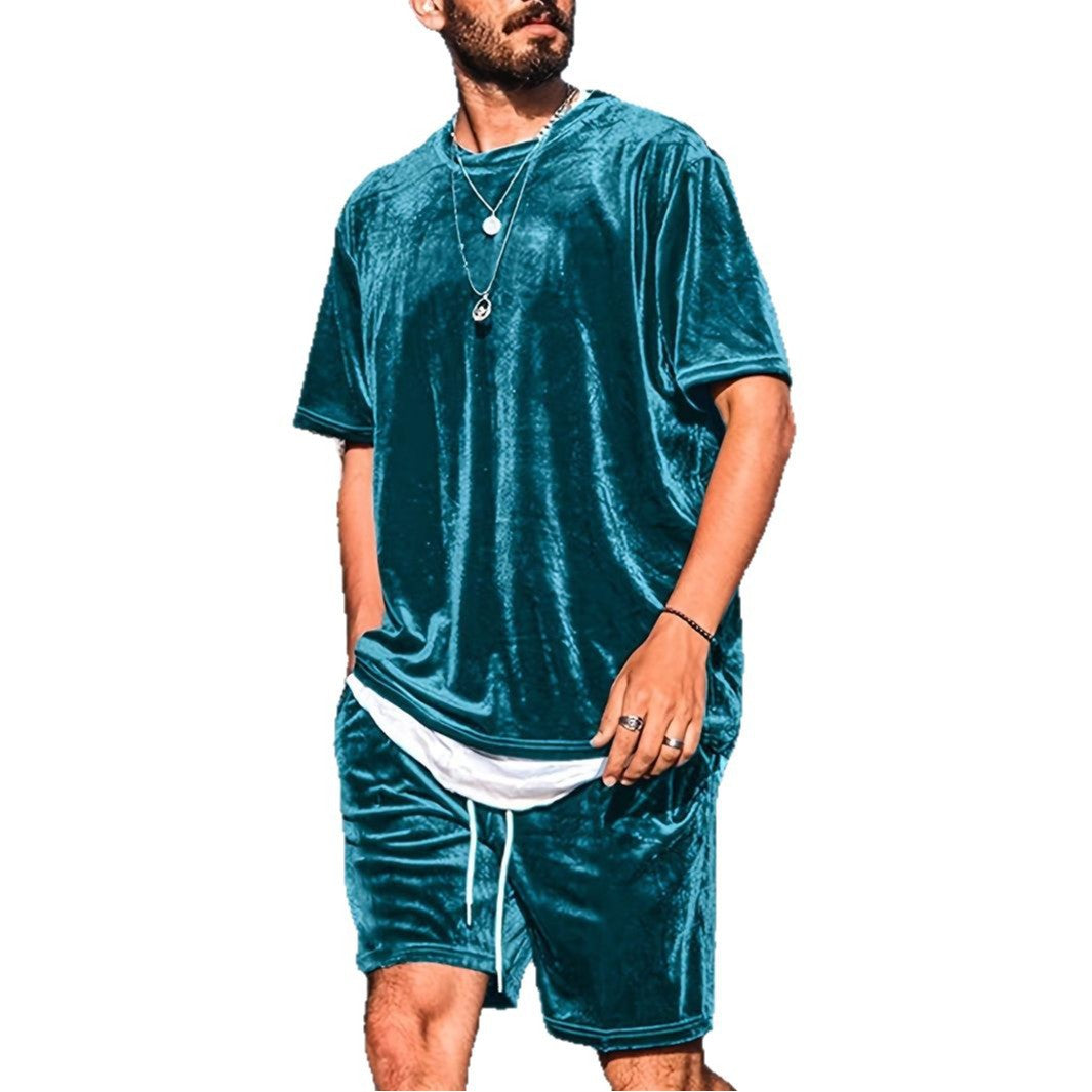 Herren Lässiges Velours Freizeit-Set mit stylischem Schnitt