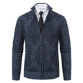 Herren Strickjacke mit modernem Zipper und strukturiertem Design