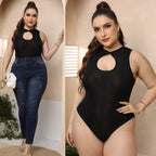 Damen Hochgeschlossenes Cut-Out Badeanzug R&B