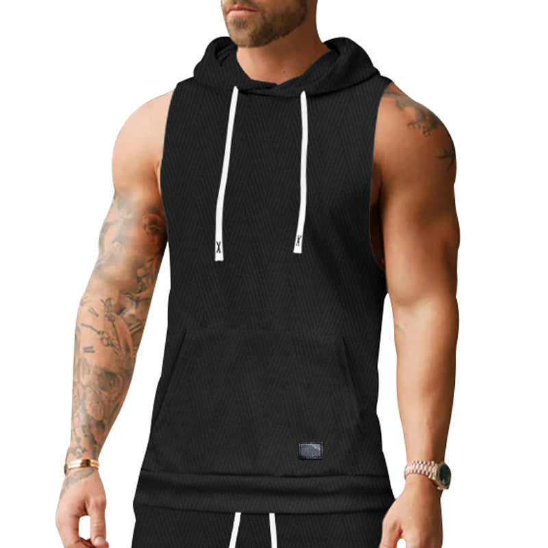 Unisex ärmelloses Kapuzenshirt mit Struktur R&B