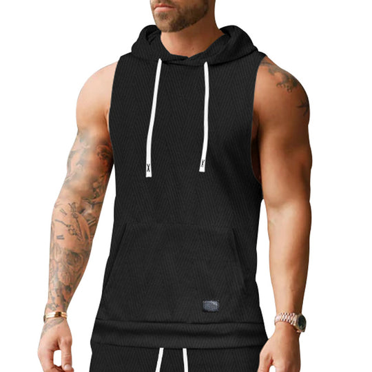 Unisex ärmelloses Kapuzenshirt mit Struktur R&B