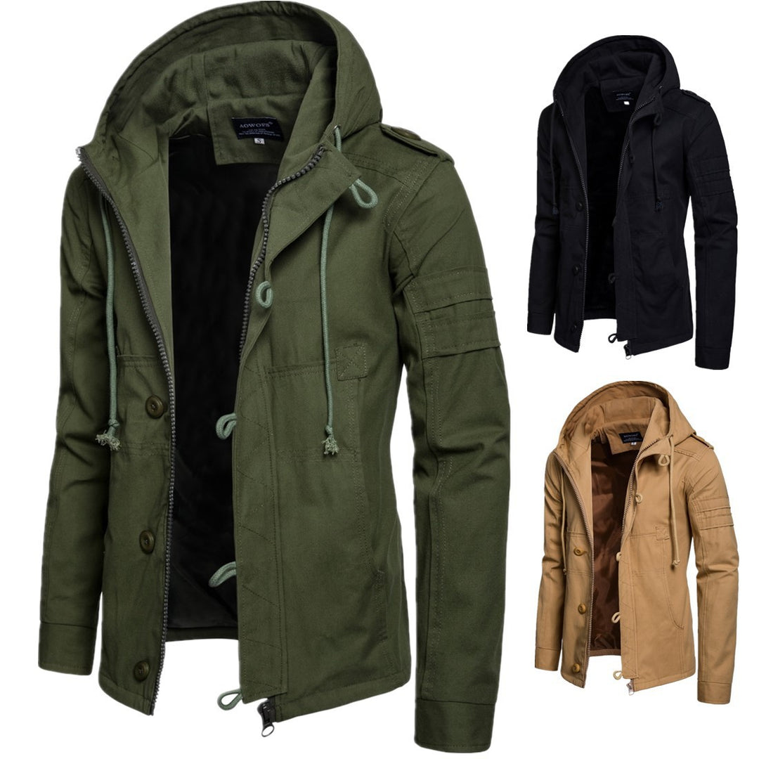 Herren funktionale Outdoor-Jacke mit hohem Kragen und praktischen Taschen R&B