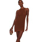 Damen lässiges Häkelkleid im minimalistischen Stil R&B
