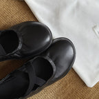Damen Ballerinas mit elastischem Kreuzband und weicher Lederoberfläche R&B