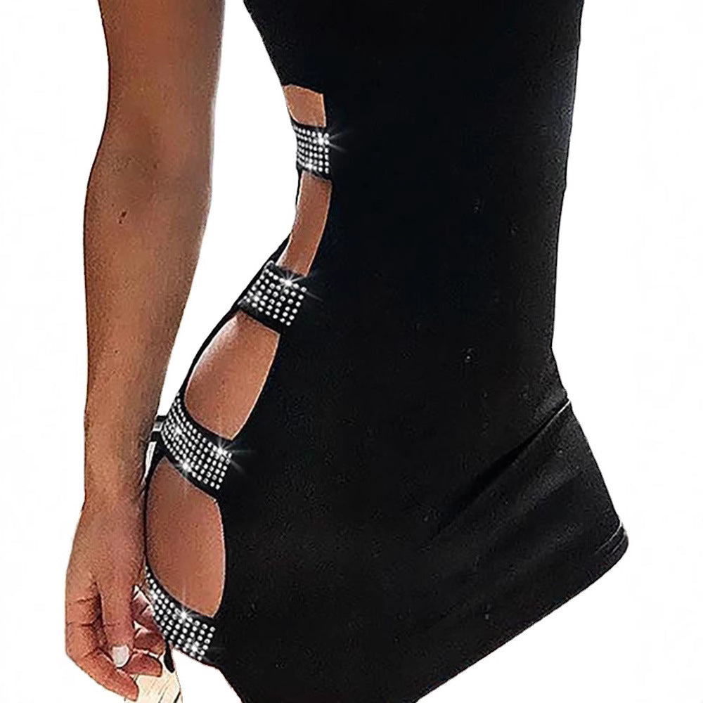 Damen figurbetontes Minikleid mit transparenten Seiteneinsätzen R&B