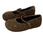 Damen Filz-Ballerinas mit modischer Riemchen-Applikation R&B