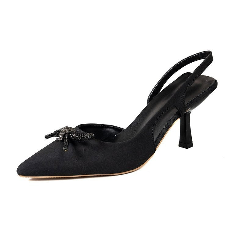 Damen Slingback Pumps mit glamourösem Schleifen-Design