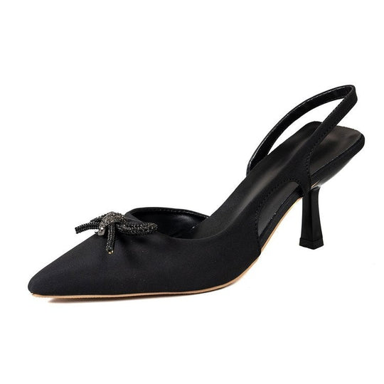 Damen Slingback Pumps mit glamourösem Schleifen-Design R&B
