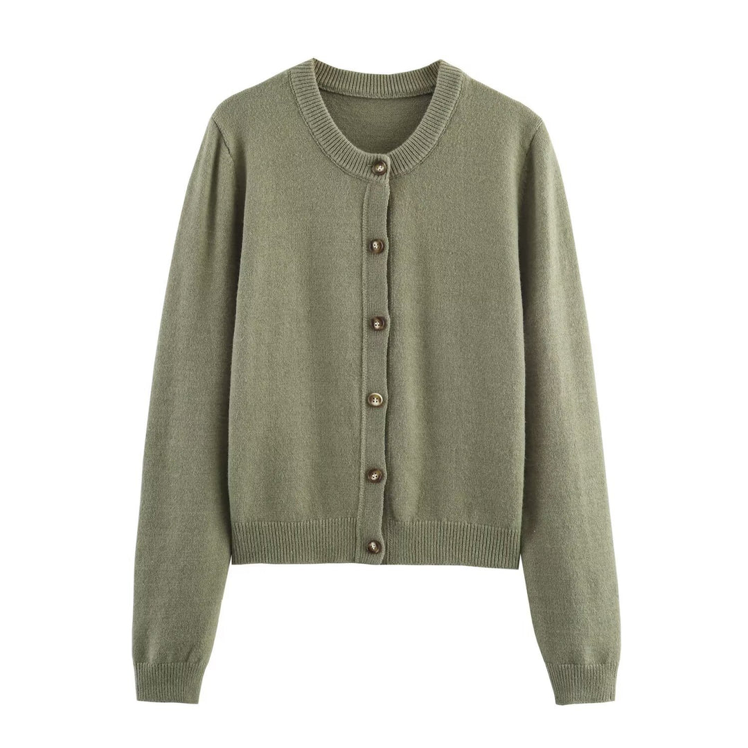 Damen elegante Strickjacke mit Knöpfen R&B