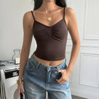 Damen trägerloses Top mit gerüschtem Detail R&B
