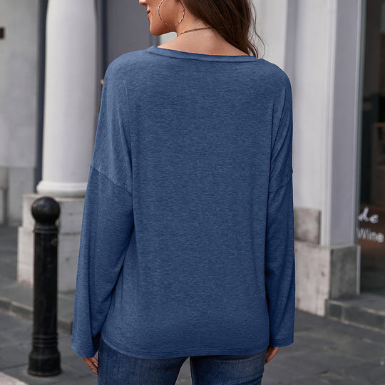 Damen lässiges Longsleeve mit Schmetterlingsdruck und weit geschnittenen Ärmeln R&B