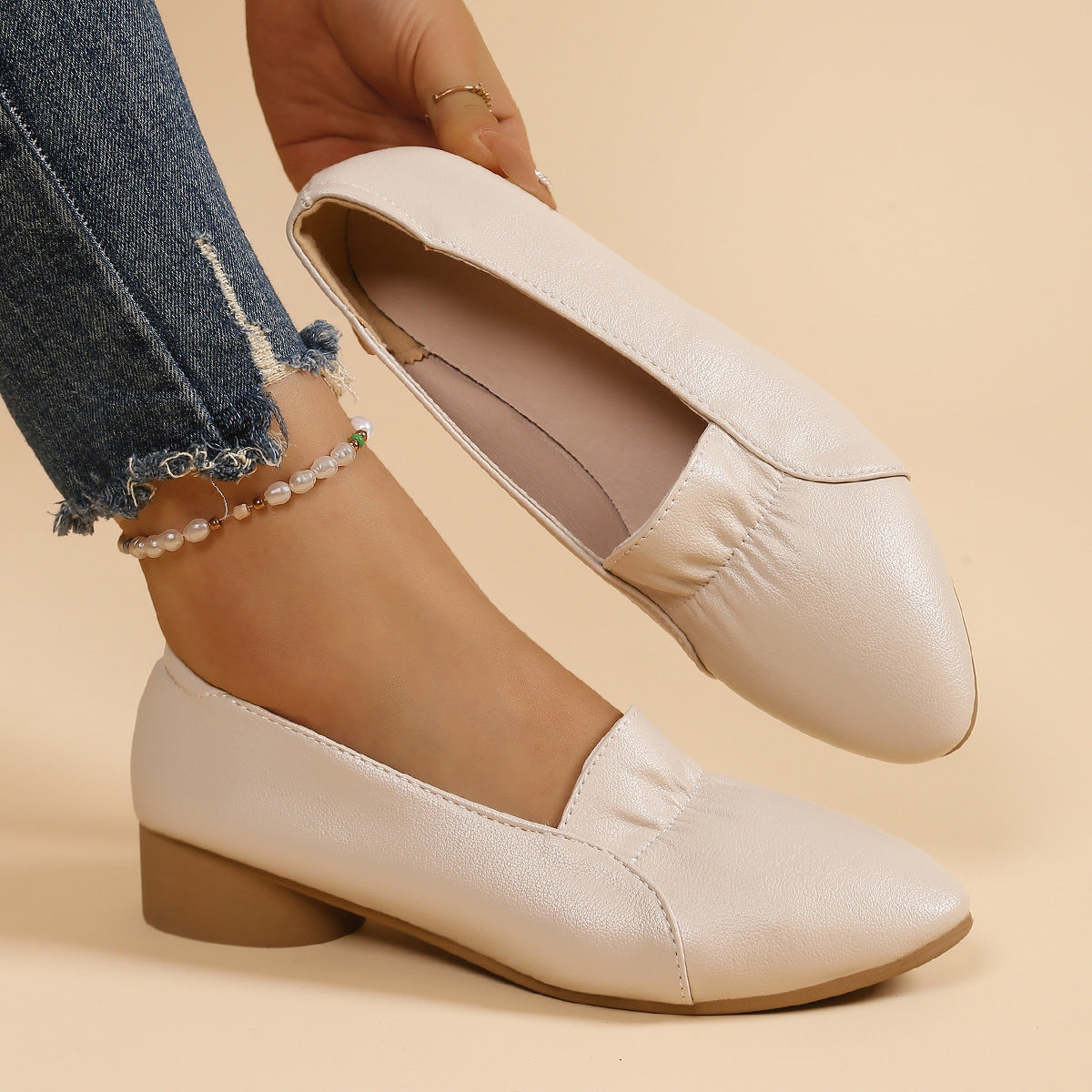 Damen Mokassins mit elegantem Knöchelriemen und weich gepolsterter Innensohle R&B