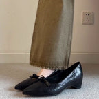 Damen elegante Ballerinas mit klassischem Schleifenakzent R&B
