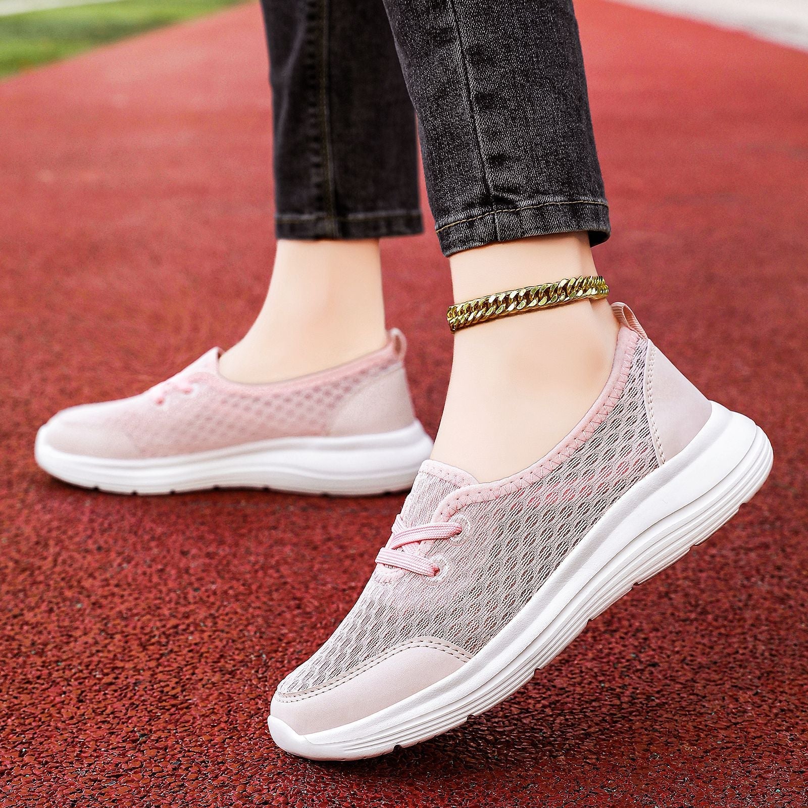 Damen Sportliche und atmungsaktive Freizeitsneakers mit elastischem Schnürsystem R&B