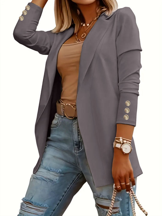 Damen Eleganter Blazer mit glamourösen Knöpfen und taillierter Passform R&B
