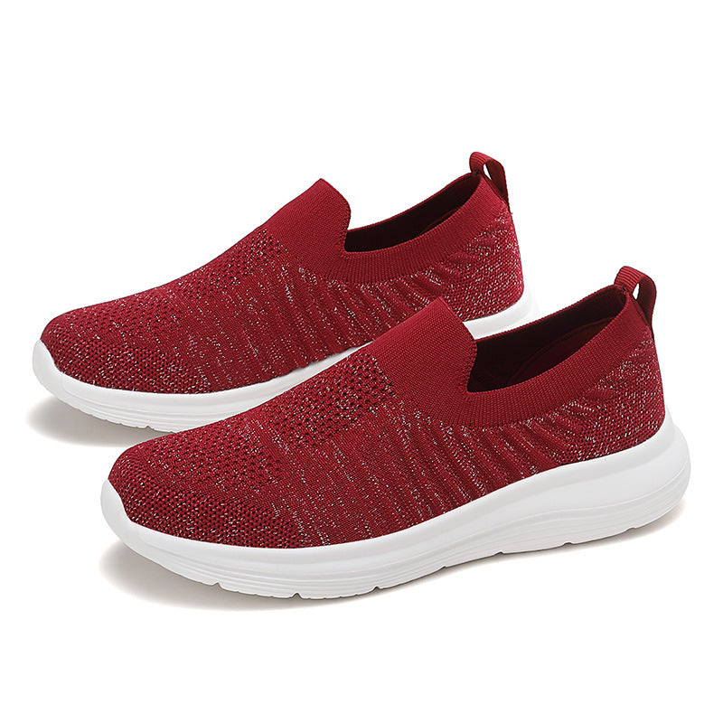 Damen Leichte Slip-On Sneakers mit atmungsaktivem Obermaterial und dämpfender Sohle