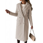 Damen Eleganter Doppelreihiger Mantel mit hochmodernem Schnitt R&B