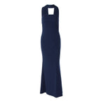 Damen Elegantes Langarm-Maxikleid mit transparenten Details R&B